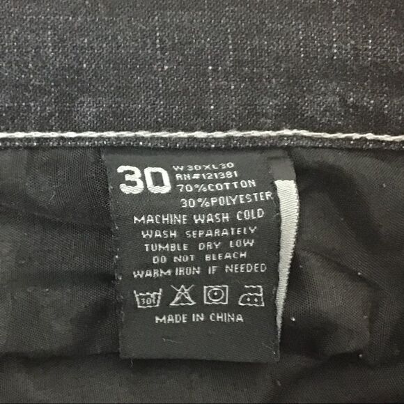 Brooklyn Express Black Straight Jeans Size 30 - Picture 4 of 5